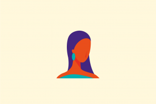 woman with long hair and earring icon